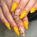 Bumble Bee Almond Nails