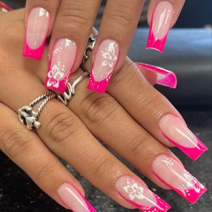 Summer Vibe French Long Square Nails